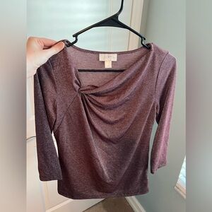 Women’s Dark Burgundy/Maroon Long-Sleeved Sparkle Top, size small